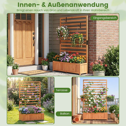 Jardinieră verticală din molid cu spalier și drenaj