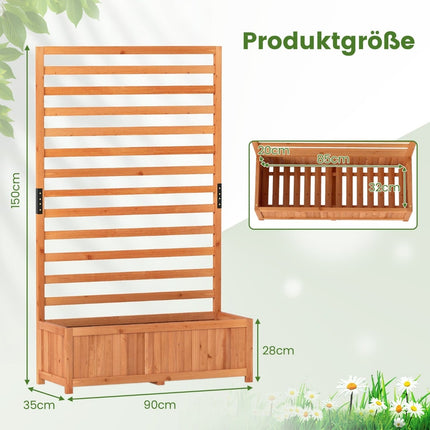 Jardinieră verticală din molid cu spalier și drenaj