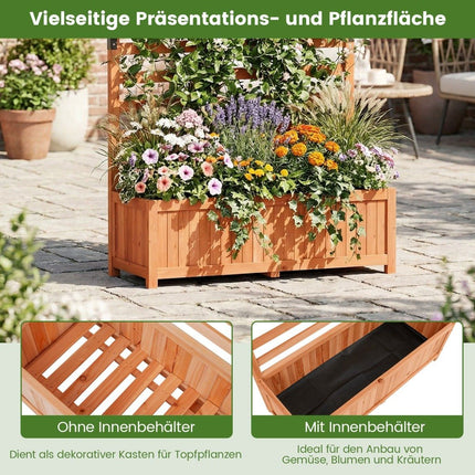 Jardinieră verticală din molid cu spalier și drenaj