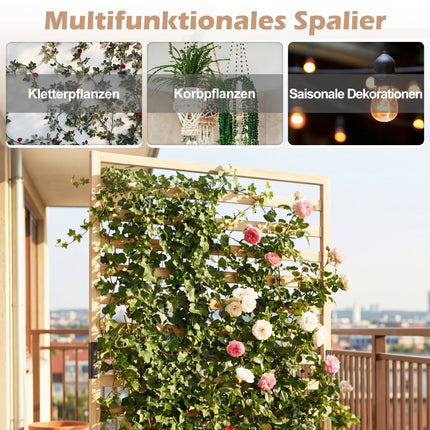 Jardinieră verticală din lemn de molid cu spalier și drenaj