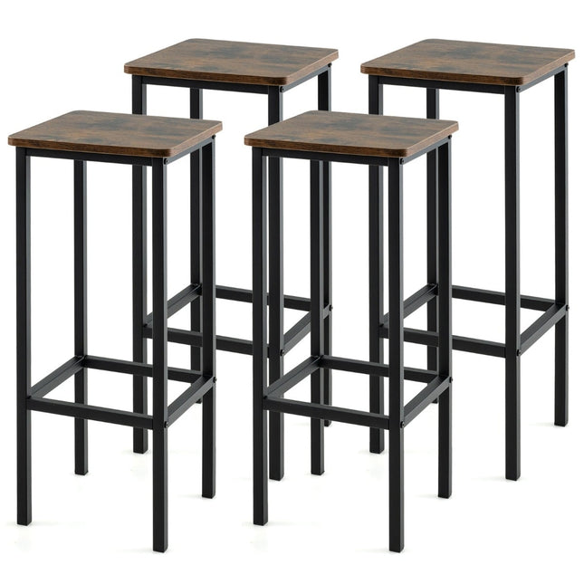 Set de 4 scaune de bar vintage, capacitate 100 kg, înălțime șezut 72 cm