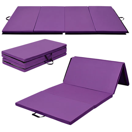 Violet Foldable Gym Mat 240x120cm with Handles