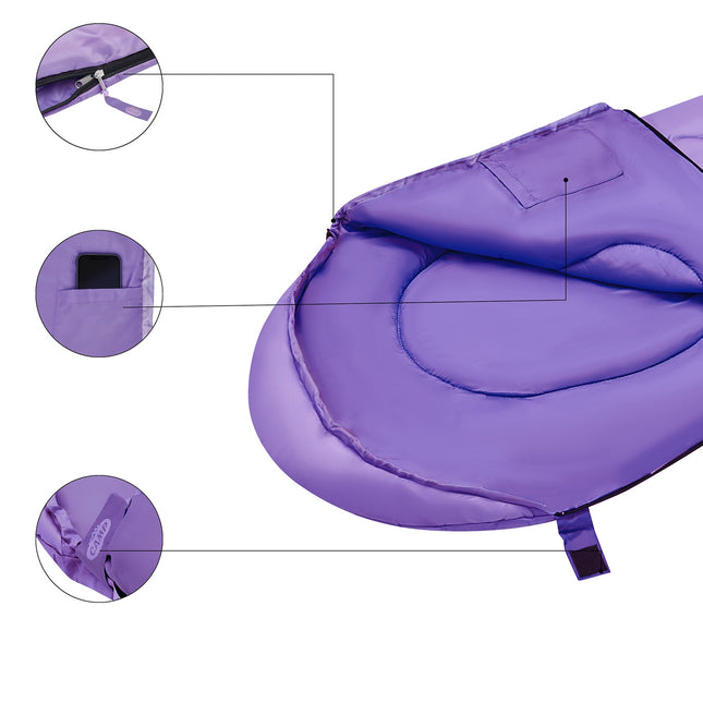 Sac de dormit Violet Junior – Ușor, Compact