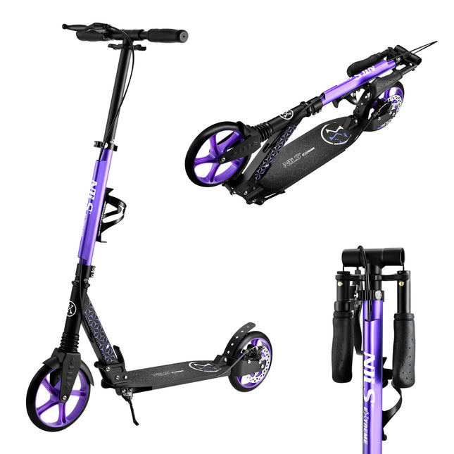 Trotineta violet, înălțime reglabilă, design pliabil
