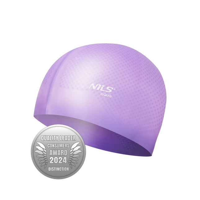 Cască de înot violet din silicon, culoare solidă, design cu puncte