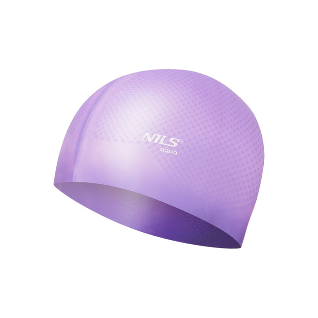 Cască de înot violet din silicon, culoare solidă, design cu puncte
