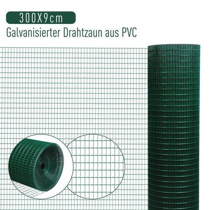 Ecran Vole Sârmă și plasă pentru volieră, flexibil, PVC, verde închis, 0,9X30 M, ecran de protecție