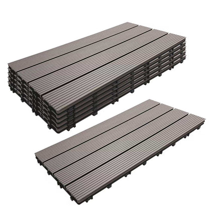 Plăci de pardoseală WPC autoblocante 60x30 cm, antiderapante, rezistente la intemperii