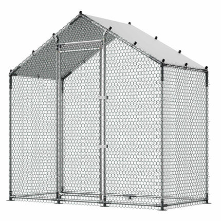Walk-In Metal Chicken Coop 2 x 1 x 2 m, PE Cover