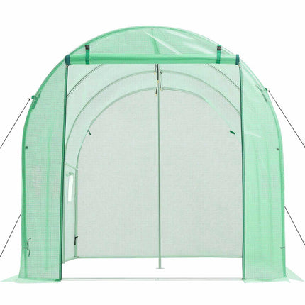 Walk-In Tunnel Greenhouse 10x7x7 ft With Watering, 6 Windows