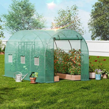 Walk-In Tunnel Greenhouse 11.3x6.4x6.3 ft, 6 Windows
