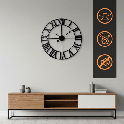 Ceas de perete, cifre romane, diametru 60 cm