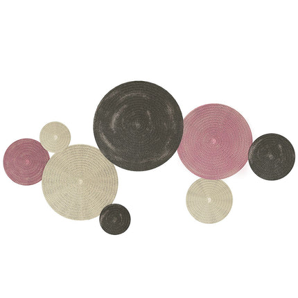 Set de decorațiuni de perete, 8 discuri metalice, multicolore