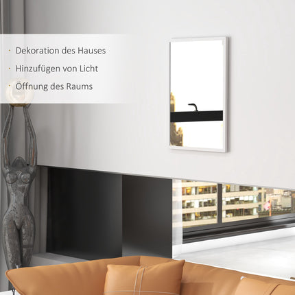 Oglindă de perete 50x70 cm, ramă MDF, montare ușoară