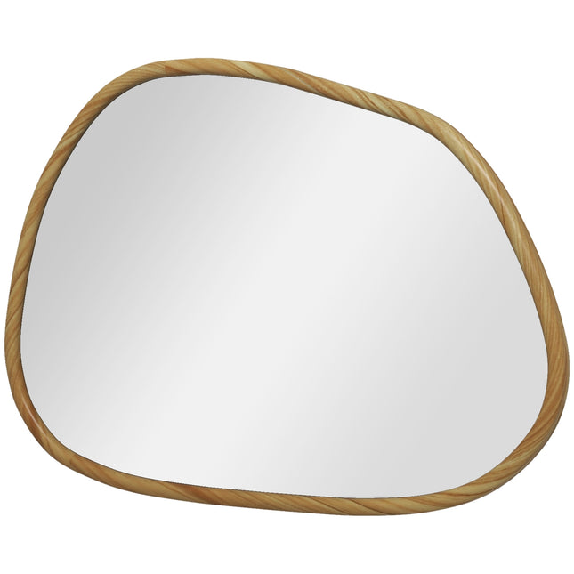 Asymmetric wall mirror 80x60cm - Wooden frame, antioxidized