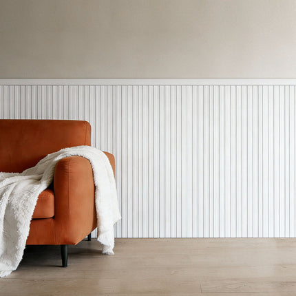 Wall Molding Kit, Paintable Polystyrene, White 197x98cm