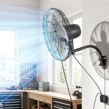 Wall Mount Misting Fan 505 mm, Remote, IP44, Timer