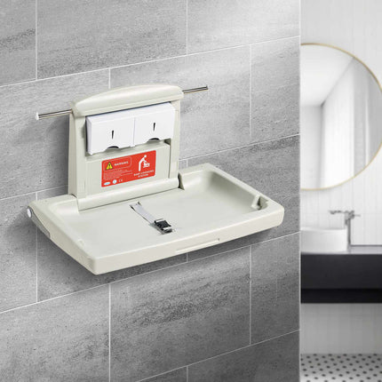 Wall-Mounted Baby Changing Station, Fold-Down, HDPE