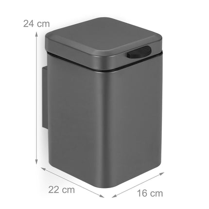 Coș de baie montat pe perete, 3L, închidere automată