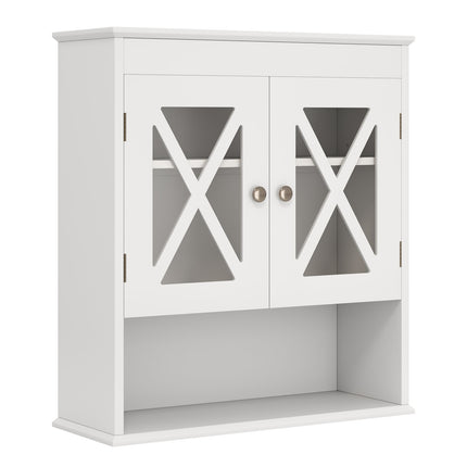 Dulap de baie montat pe perete, raft reglabil, MDF alb