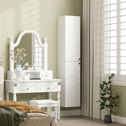 Dulap de baie montat pe perete, MDF alb, 161 cm
