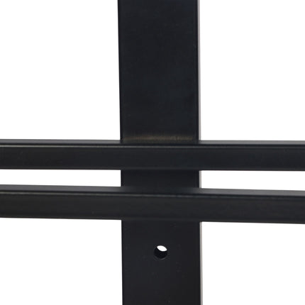 Suport de vinuri din metal negru, montat pe perete, cu o capacitate de 10 sticle
