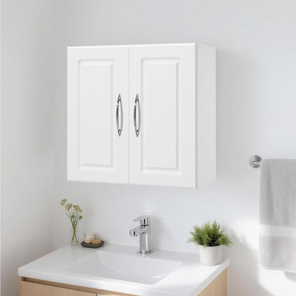 Wall-Mounted Cabinet, 2-Door, Adjustable Shelf, White
