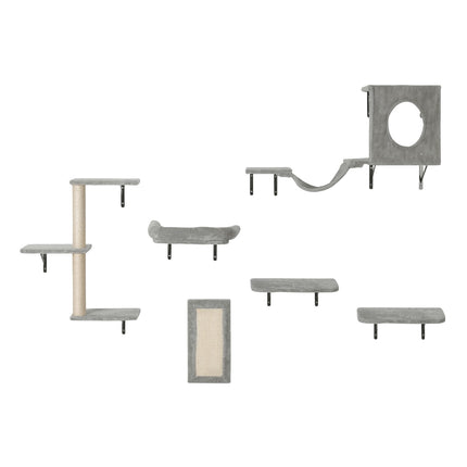 Wall-Mounted Cat Shelves Set of 6, 40 lb Capacity