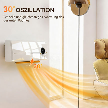 Încălzitor ceramic de perete, 2000W, telecomandă, afișaj LED