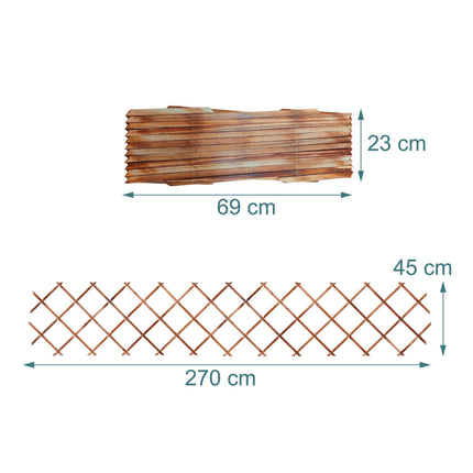 Spalier extensibil pentru plante din molid, montat pe perete, set de 3