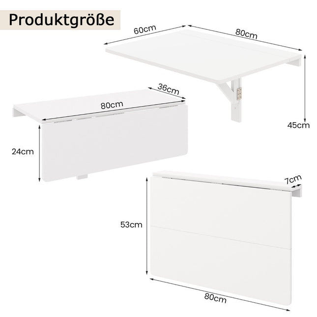 Masa Plianta Montata Perete Masa Bucatarie Economisire Spatiu Masa Plianta Perete 80 x 60 cm Alb