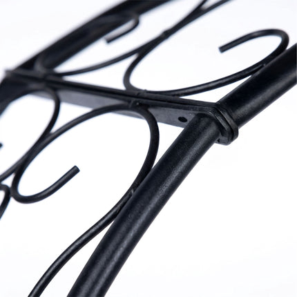 Spalier cu arc de trandafiri semi-montat pe perete, metal negru