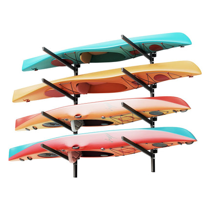 Wall-Mounted Kayak Storage Rack, 4 Kayaks, 300 lb
