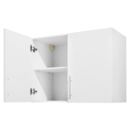 Wall-Mounted Laundry Cabinet, 2-Door, Adjustable Shelf, White