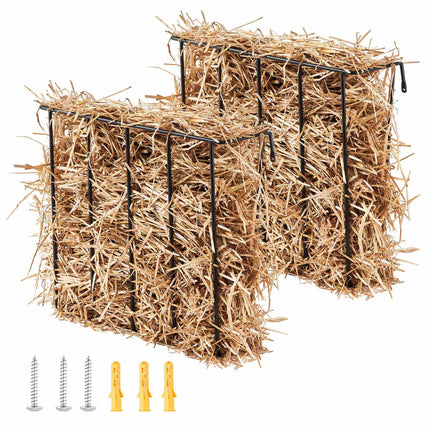 Wall-Mounted Livestock Hay Feeder, 24 Gallon, 2-Pack