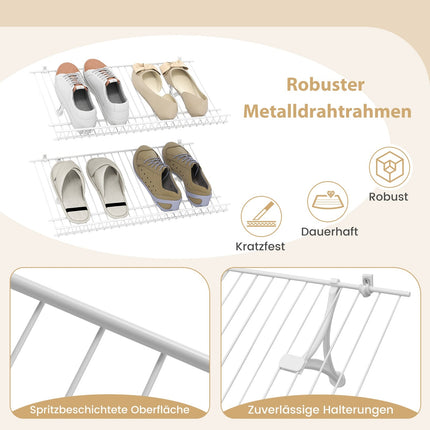 Set de suporturi metalice pentru încălțăminte, montate pe perete, 2 piese, personalizabile