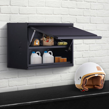 Wall-Mounted Metal Storage Cabinet, Adjustable Shelf, Lock