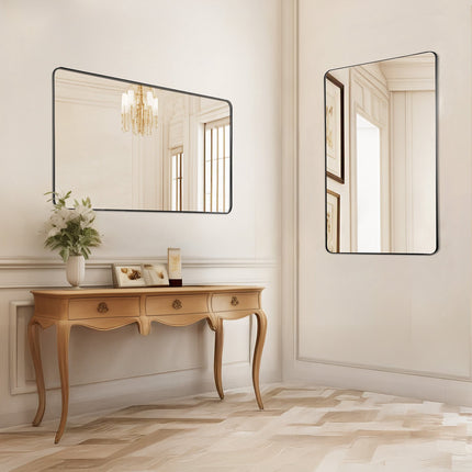 Wall Mounted Mirror 30 x 22 in, Aluminum Frame, Explosion-Proof Film
