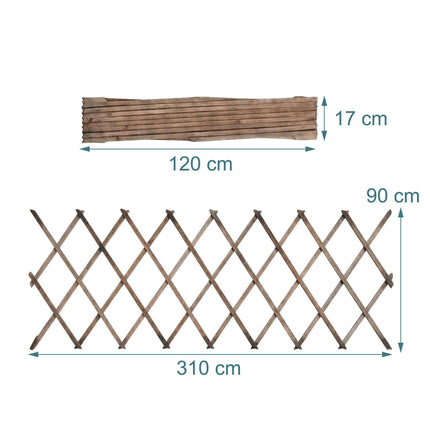 Spalier pentru plante montat pe perete, extensibil XXL, format din 3 piese
