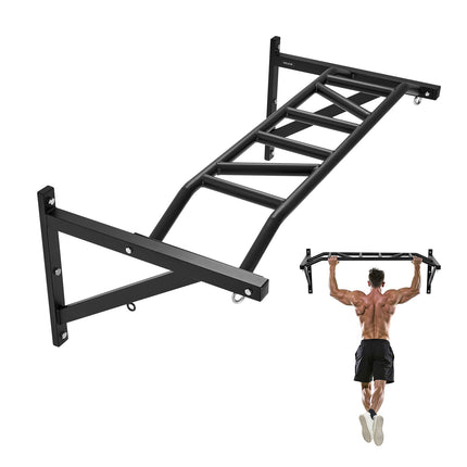 Wall-Mounted Pull Up Bar, Multi-Grip, 50 In, 440 Lb