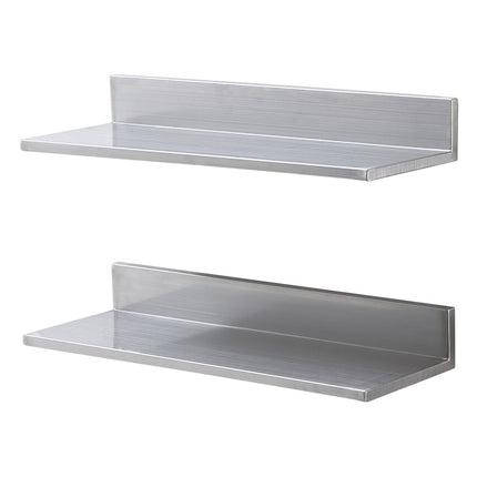 Wall-Mounted Stainless Steel Shelf with Backsplash, 20 kg
