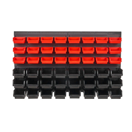 Wall-Mounted Storage Bins Organizer, 48-Bin Rack, PP Plastic