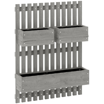 Set de jardiniere din lemn, montate pe perete, reglabile, 60x16x80 cm