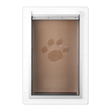 Wall Pet Door With Lock, 3-Flap System, Metal Frame, Small, White