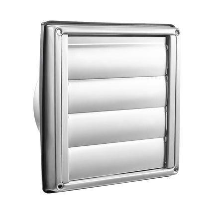 Wall Vent Cover 145mm, Square Louvered Stainless Steel – Rubber Gasket