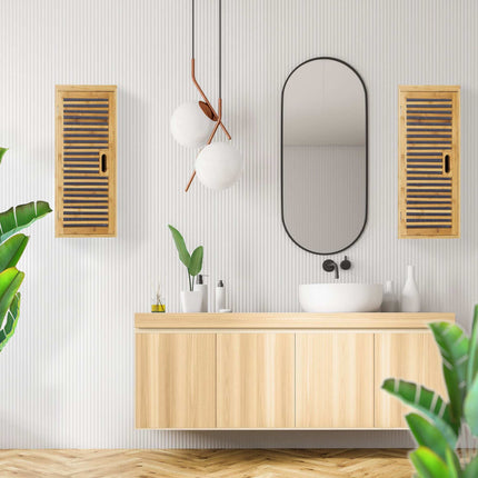 Dulap de perete pentru baie Bamboo 2 rafturi