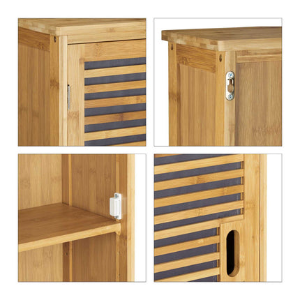 Dulap de perete pentru baie Bamboo 2 rafturi