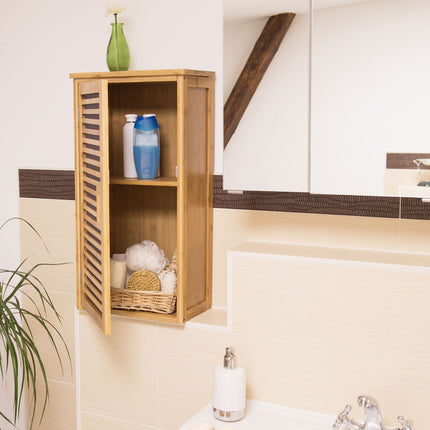 Dulap de perete pentru baie Bamboo 2 rafturi