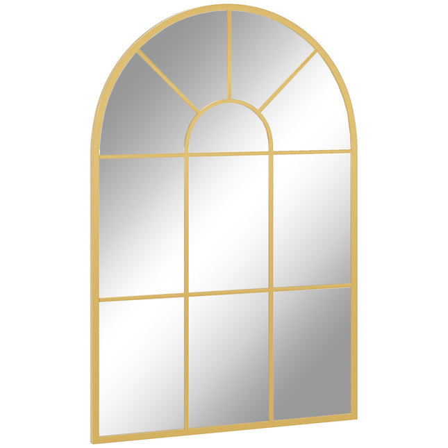 Gold decorative wall mirror - 91 x 60 cm, metal frame
