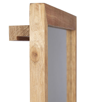 Wall shelf in walnut with mirror